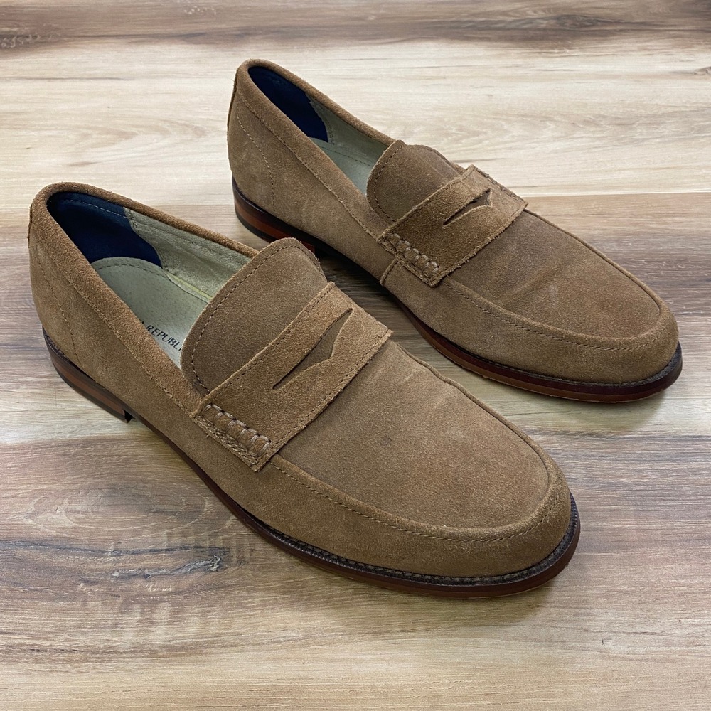 Banana Republic Penny Loafers Size 11 Brown Suede Slip On Dress Shoes 687903